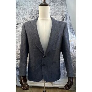 Vtg Strathmore‎ Men's 40S Blue Grey Wool Tweed Plain Twill Blazer Sports Coat